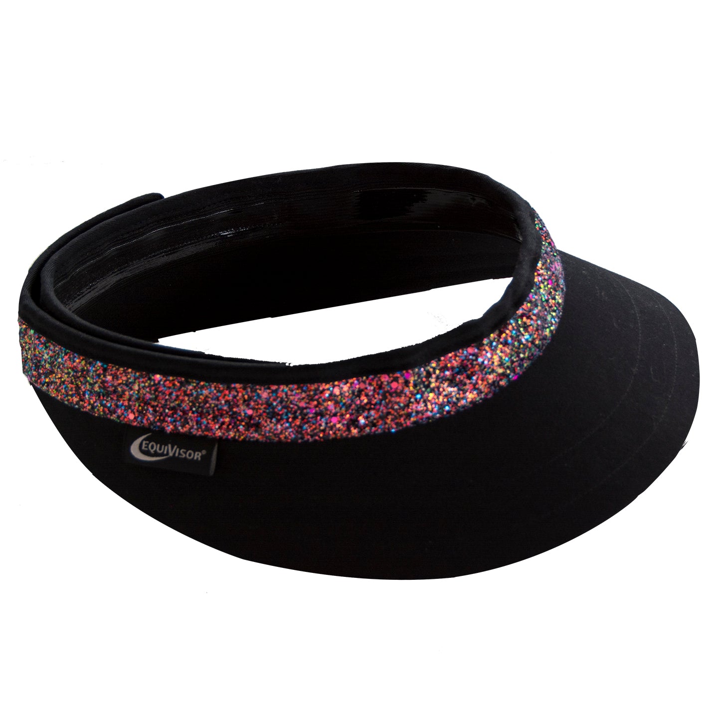 #168-I Fabulous Black Sequin C.C Visor Top Headwear Womens Glitter Sequin Wide-Brim Visor Hat  main image 2