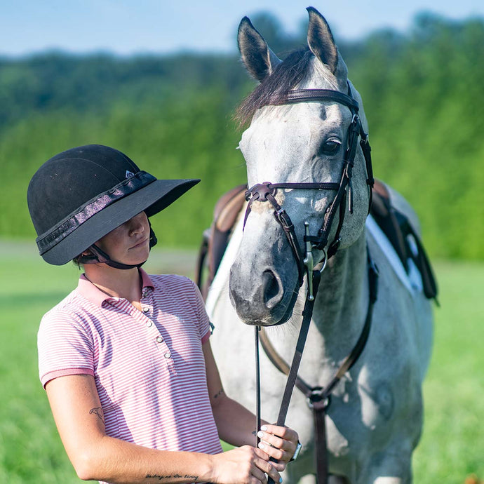 EquiVisor® Glitz Sun Protection Helmet Visor comes in 3 colors and adds a little sparkle to your day!  All EquiVisors® features a 4